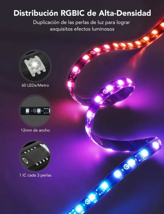 Tira Led Inteligente + Camara Sensor Cinta Luces RGB